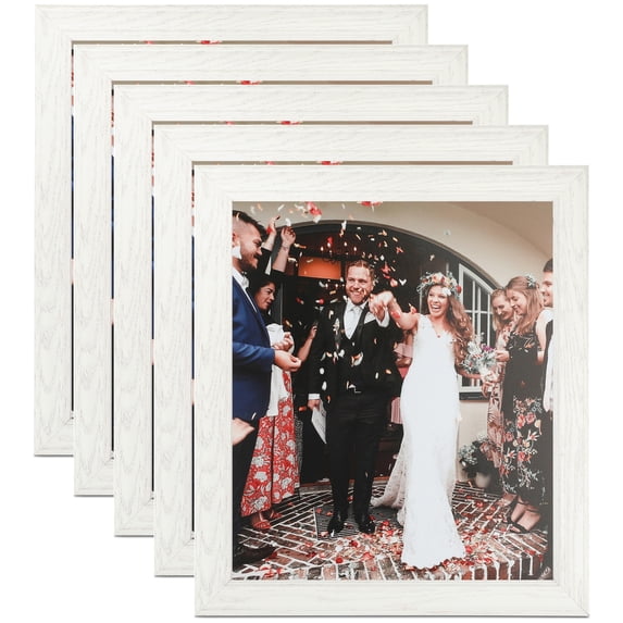 ArtToFrames 6" x 9" White Picture Frame, 6x9 inch White MDF Poster Frame (WOM-4098), 5 Pack