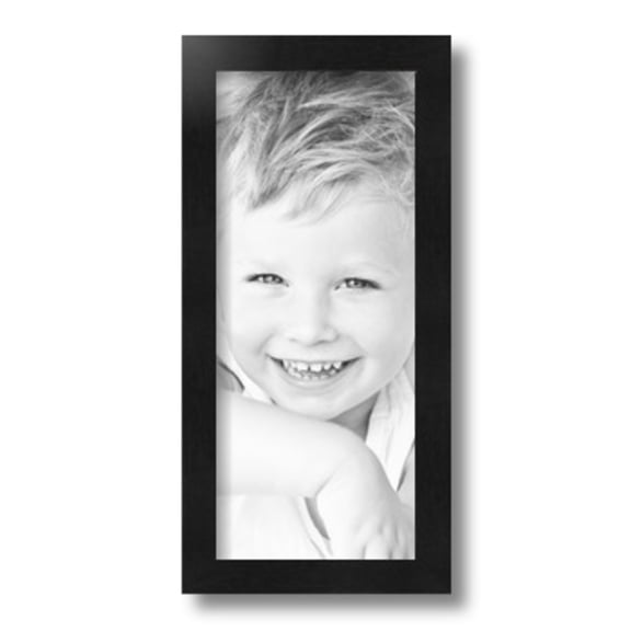 ArtToFrames 6x14" Black Picture Frame, Black Wood Poster Frame, with Regular Glass and Foam Backing 3/16 inch (FBPL-5139)
