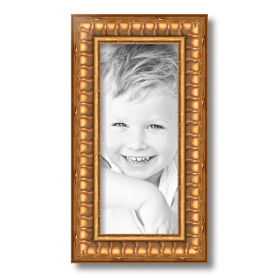 ArtToFrames 6" x 14" Gold Picture Frame, 6x14 inch Gold Wood Poster Frame (WOM-4293)