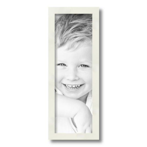 ArtToFrames 6x18" White Picture Frame, White Wood Poster Frame, with Regular Glass and 2 (FBPL-5140)