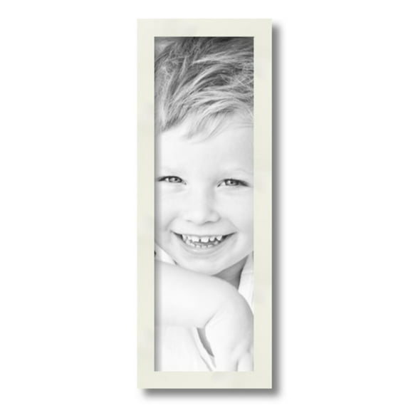 ArtToFrames 6x19" White Picture Frame, White Wood Poster Frame, with Regular Glass and 2 (FBPL-5140)