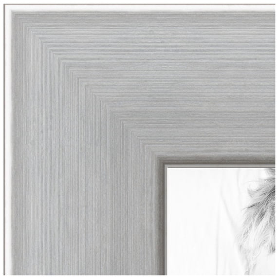 ArtToFrames 6x21 inch Stainless Steel Picture Frame, Silver MDF Poster Frame (3882)
