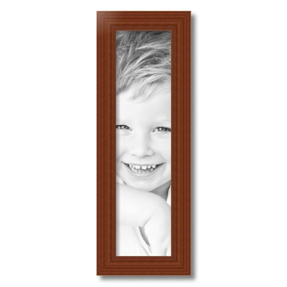 ArtToFrames 6x23" Honey Picture Frame, Brown Wood Poster Frame, with Regular Acrylic and Foam Backing 3/16 inch (FBPL-4349)
