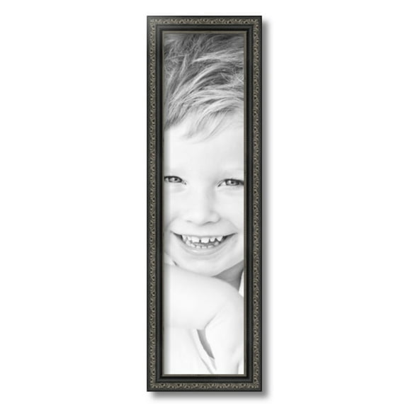 ArtToFrames 6x24 inch Antique Black Picture Frame, Black 6" x 24" Wood Poster Frame (WOM-5106) 1234