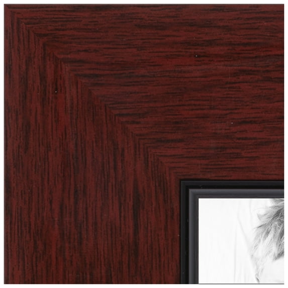 ArtToFrames 6x24 inch Mahogany with Black Lip Picture Frame, Brown Wood Poster Frame (4832)