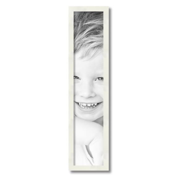 ArtToFrames 6x29" White Picture Frame, White Wood Poster Frame, with Regular Acrylic and 2 (FBPL-5140)
