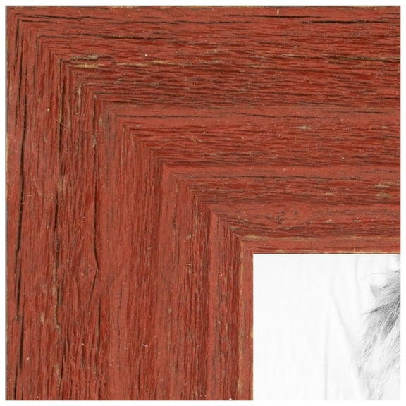 ArtToFrames 6x6 inch Real Reclaimed Red Barnwood Picture Frame, Red Wood Poster Frame (4814)