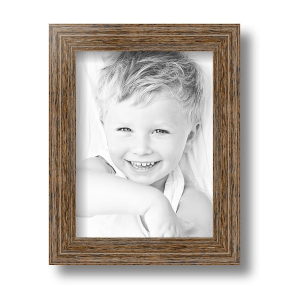 ArtToFrames 6x8 Inch Brown Picture Frame, This Brown Wood Poster Frame is Great for Your Art or Photos, Comes with Regular Glass (4717)