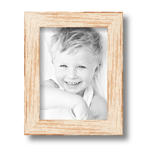 ArtToFrames 6x8 Inch Knotty Pines Pecan with White Wash Picture Frame, This White Wood Poster Frame is Great for Your Art or Photos, Comes with Regular Glass (4771)