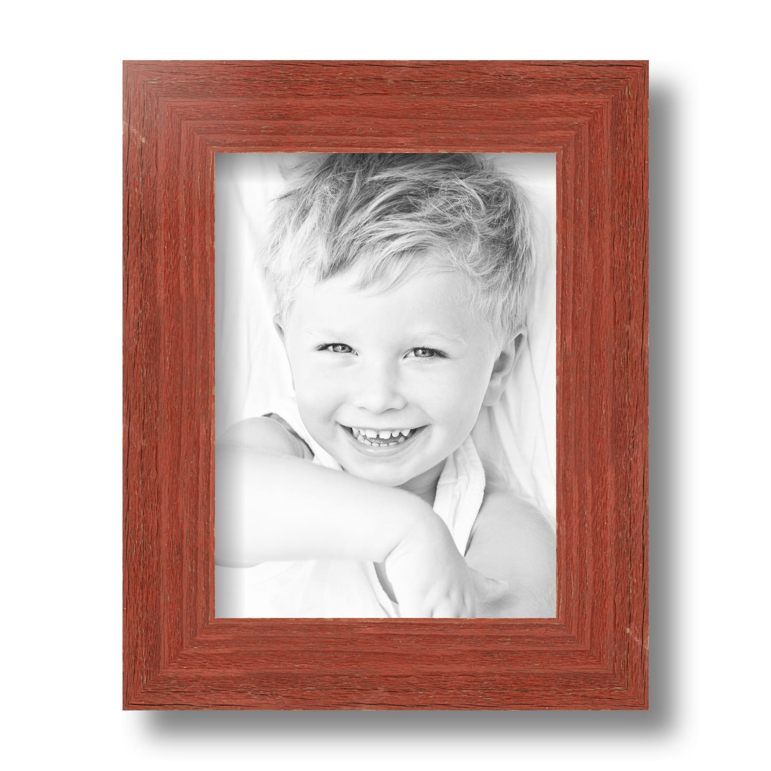ArtToFrames 6x8 Inch Real Reclaimed Red Barnwood Picture Frame, This Red Wood Poster Frame is
