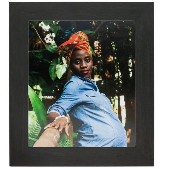 ArtToFrames 6x8" Walnut Picture Frame, Brown MDF Poster Frame, with Regular Glass and Foam Backing 3/16 inch (FBPL-3914)