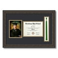 thumbnail image 1 of ArtToFrames 6x8 inch Diploma Frame with 5" x 7" Image Opening and 1.5x10 inch Tassel Opening - Framed in Grey and Black Frame with Black and Gold Mats, Comes with Regular Plexi Glass (D-IT-4448-6x8), 1 of 4