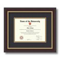 thumbnail image 1 of ArtToFrames 6x8 inch Diploma Frame - Framed in Mahogany and Gold Slope Frame with Black and Gold Mats, Comes with Regular Glass and Sawtooth Hanger for Wall Hanging (D-4447-6x8), 1 of 4