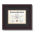 thumbnail image 1 of ArtToFrames 6x8 inch Diploma Frame - Framed in Traditional Cherry with Steps with Black and Gold Mats, Comes with Regular Glass and Sawtooth Hanger for Wall Hanging (D-4165-6x8), 1 of 4