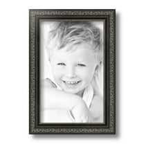 ArtToFrames 7" x 11" Antique Black Picture Frame, 7x11 inch Black Wood Poster Frame (WOM-5106)