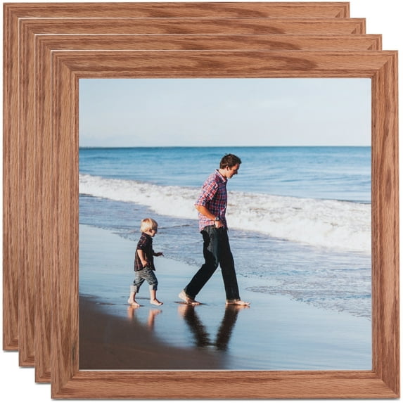 ArtToFrames 7" x 11" Honey Picture Frame, 7x11 inch Brown Wood Poster Frame (WOM-4085), 4 Pack