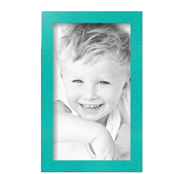 ArtToFrames 7" x 12" Aqua Picture Frame, 7x12 inch Green Wood Poster Frame (WOM-5186), Pack