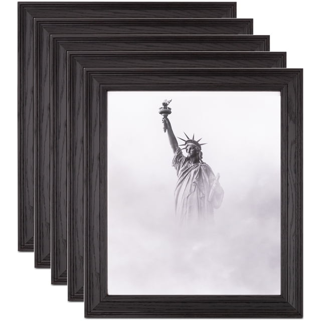 ArtToFrames 7" x 12" Colonial Onyx Picture Frame, 7x12 inch Black MDF Poster Frame (WOM-4386), 5 Pack