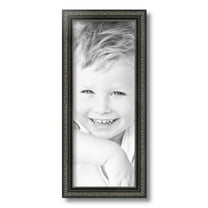 ArtToFrames 7" x 18" Antique Black Picture Frame, 7x18 inch Black Wood Poster Frame (WOM-5106)