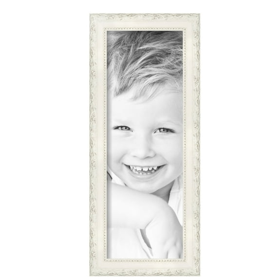 ArtToFrames 7" x 20" Classic White Picture Frame, 7x20 inch White Wood Poster Frame (WOM-5004), Pack