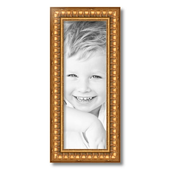 ArtToFrames 7" x 20" Gold Picture Frame, 7x20 inch Gold Wood Poster Frame (WOM-4293)