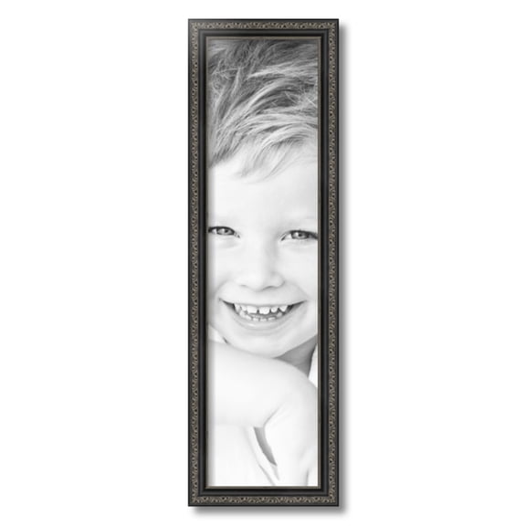 ArtToFrames 7" x 27" Antique Black Picture Frame, 7x27 inch Black Wood Poster Frame (WOM-5106)