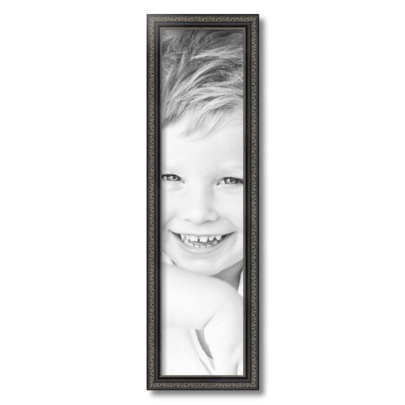 ArtToFrames 7" x 28" Antique Black Picture Frame, 7x28 inch Black Wood Poster Frame (WOM-5106)