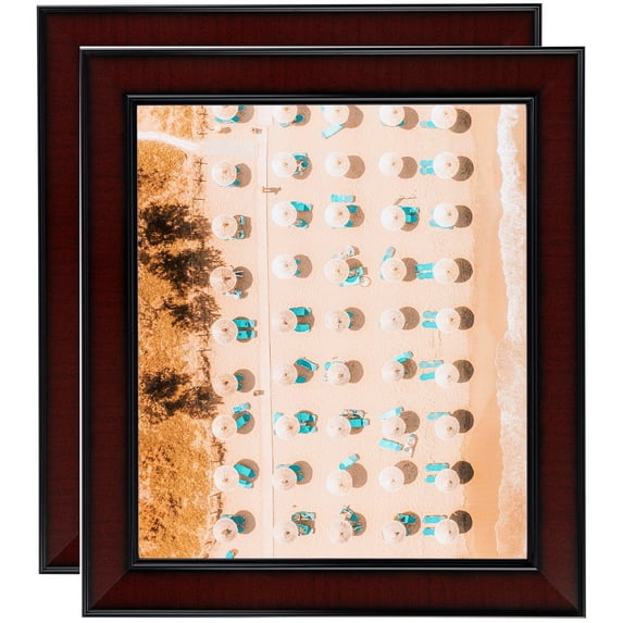 ArtToFrames 7" x 36" Honors Mahogany Picture Frame, 7x36 inch Brown Wood Poster Frame (WOM-5155), 2 Pack