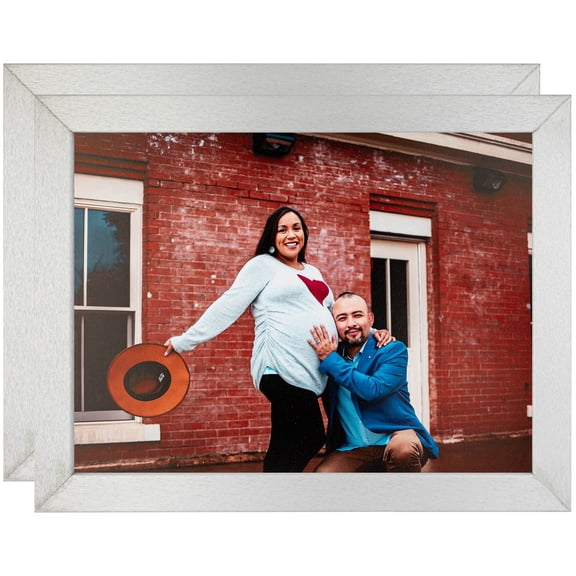 ArtToFrames 7" x 37" Tungsten Picture Frame, 7x37 inch Gray MDF Poster Frame (WOM-4640), 2 Pack