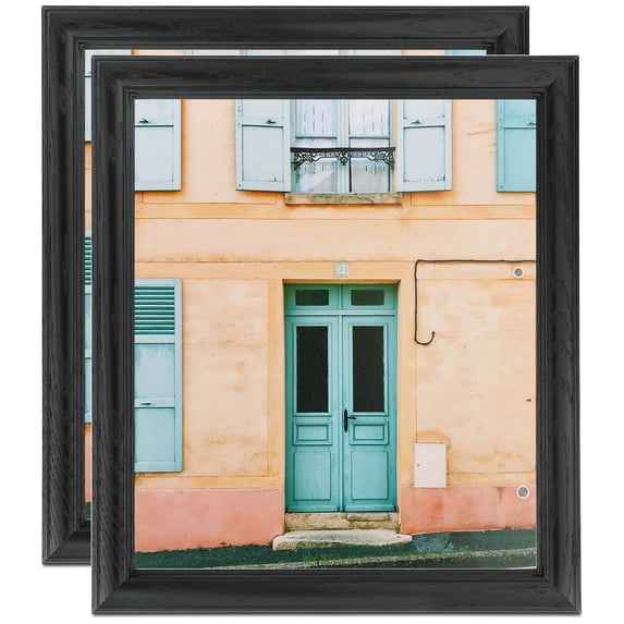 ArtToFrames 7" x 38" Galleria Noir Picture Frame, 7x38 inch Black MDF Poster Frame (WOM-4083), 2 Pack