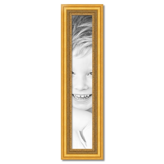ArtToFrames 7" x 43" Traditional (real) Gold Leaf Picture Frame, 7x43 inch Gold Wood Poster Frame (WOM-4528)