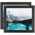 thumbnail image 1 of ArtToFrames 7" x 7" Distressed Black Picture Frame, 7x7 inch Black Wood Poster Frame (WOM-4592), 2 Pack, 1 of 7