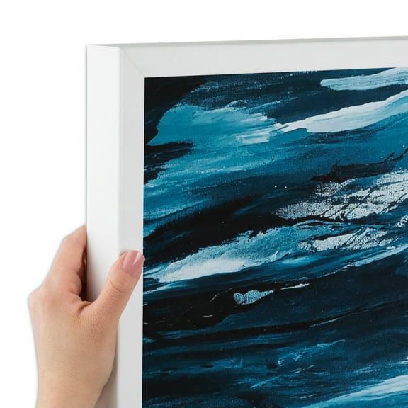 ArtToFrames 7" x 8" Contemporary White Picture Frame, 7x8 inch White Wood Poster Frame (WOM-4164)