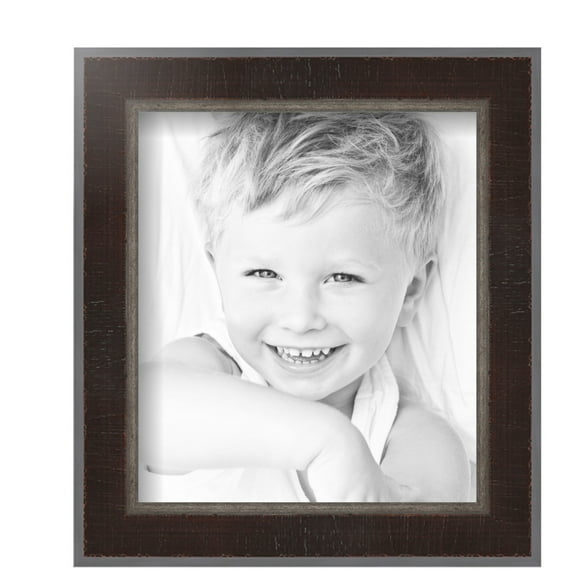 ArtToFrames 7" x 8" Dark Mahogany Silver Picture Frame, 7x8 inch Multi Wood Poster Frame (WOM-5024), Pack