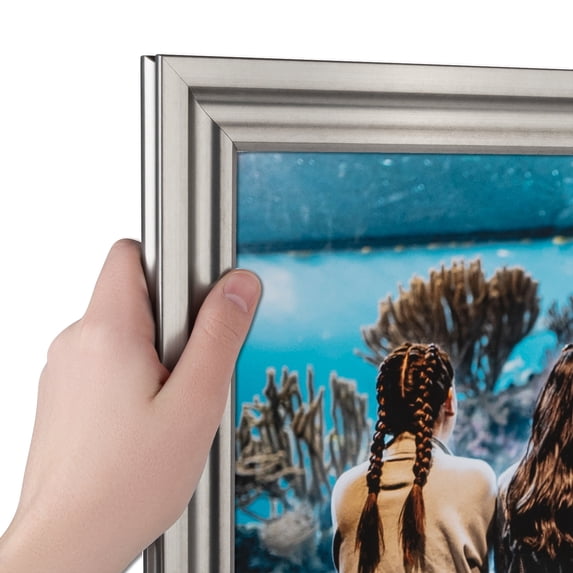 ArtToFrames 7" x 8" Silver Picture Frame, 7x8 inch Silver MDF Poster Frame (WOM-5329), Pack