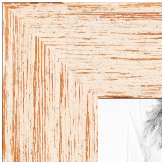 ArtToFrames 7x10 inch Knotty Pines Pecan with White Wash Picture Frame, White Wood Poster Frame (4771)