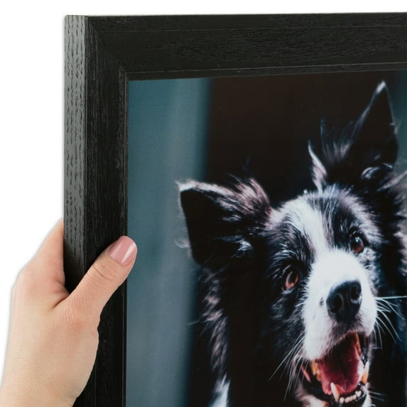 ArtToFrames 7x12 inch Black Picture Frame, Black Wood Poster Frame (4103)