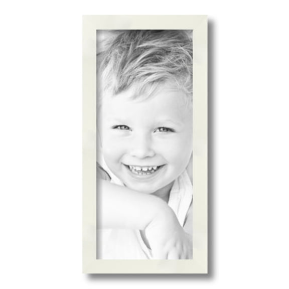 ArtToFrames 7x16" White Picture Frame, White Wood Poster Frame, with Regular Glass and 2 (FBPL-5140)