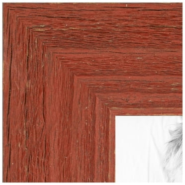 ArtToFrames 7x17 inch Real Reclaimed Red Barnwood Picture Frame, Red Wood Poster Frame (4814)