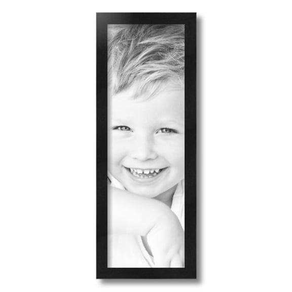 ArtToFrames 7x21" Black Picture Frame, Black Wood Poster Frame, with Regular Acrylic and Foam Backing 3/16 inch (FBPL-5141)