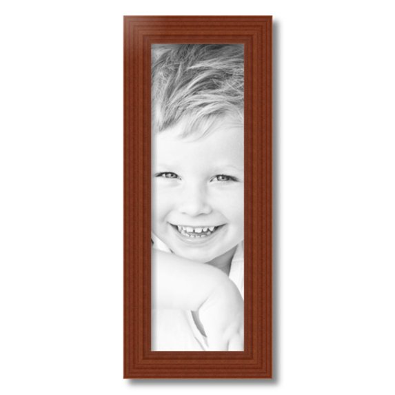 ArtToFrames 7x22" Honey Picture Frame, Brown Wood Poster Frame, with Regular Acrylic and 2 (FBPL-4349)