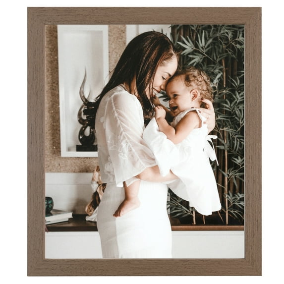 ArtToFrames 7x31" Brown Rustic Picture Frame, Brown Wood Poster Frame, with Regular Acrylic and 2 (FBPL-4844)