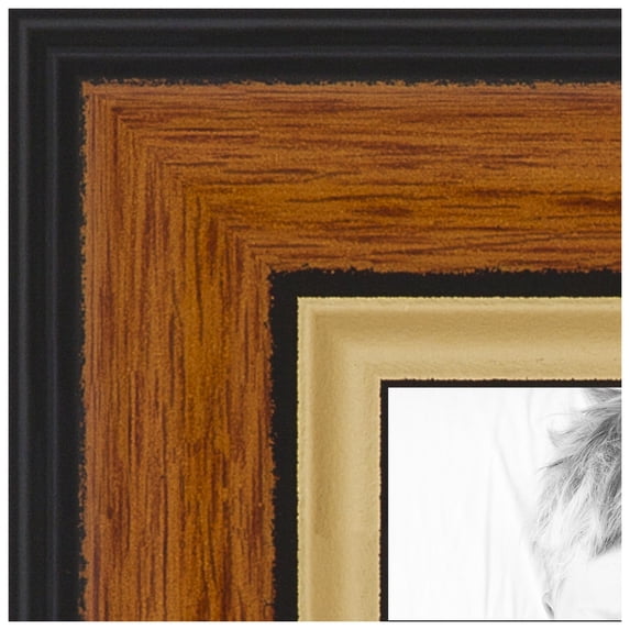 ArtToFrames 7x33 inch Medium Tri-colored Frame Picture Frame, Brown MDF Poster Frame (4446)