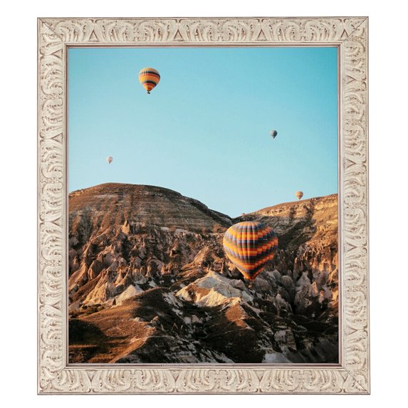 ArtToFrames 7x35" Cream Embossed Reverse Picture Frame, Multi Wood Poster Frame, with Regular Acrylic and 2 (FBPL-5088)