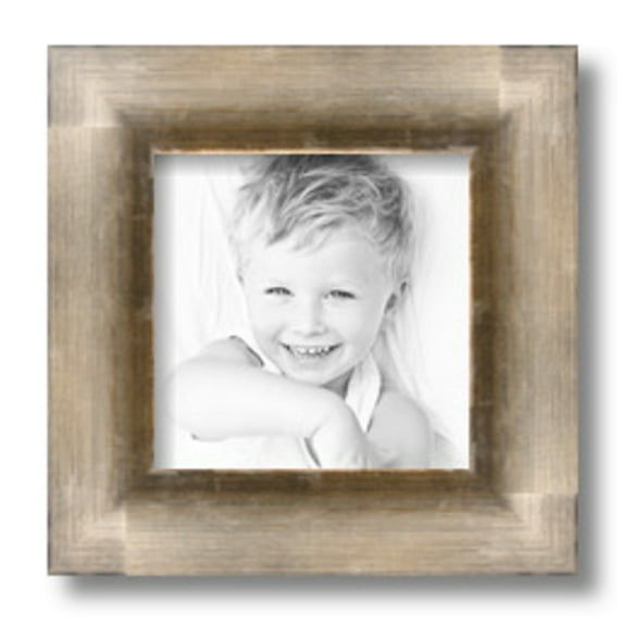 ArtToFrames 7x7" Antique Silver Picture Frame, Silver Wood Poster Frame, with Regular Glass and 2 (FBPL-4944)
