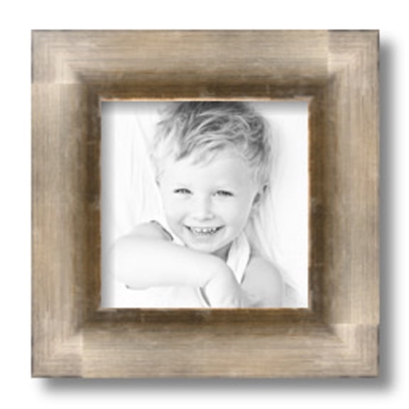 ArtToFrames 7x7" Antique Silver Picture Frame, Silver Wood Poster Frame, with Regular Glass and 2 (FBPL-4944)