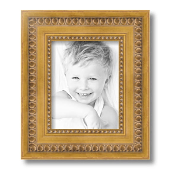 ArtToFrames 7x9" Gold Picture Frame, Gold Wood Poster Frame, with Regular Glass and 2 (FBPL-4166)