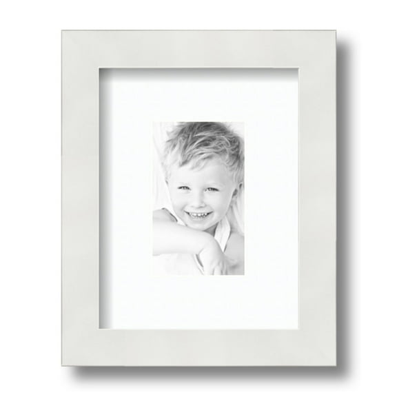 ArtToFrames 7x9 Matted Picture Frame with 3x5 Single Mat Photo Opening Framed in 1.25 Satin White Frame and 2 Super White Mat (FWM-3966-7x9)