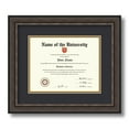thumbnail image 1 of ArtToFrames 7x9 inch Diploma Frame - Framed in Grey and Black Frame with Black and Gold Mats, Comes with Regular Glass and Sawtooth Hanger for Wall Hanging (D-4448-7x9), 1 of 4