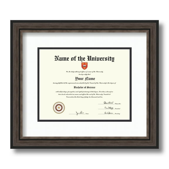 ArtToFrames 7x9 inch Diploma Frame - Framed in Grey and Black Frame with Black and Gold Mats, Comes with Regular Glass and Sawtooth Hanger for Wall Hanging (D-4448-7x9)